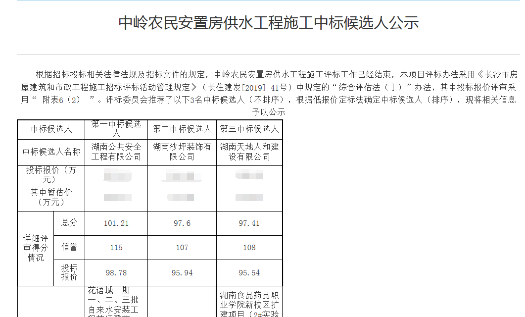 中标候选人公示文件